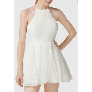 BARDOT Mini‎ Dress Women's Size Small White Teo Lace Open-Back Halter